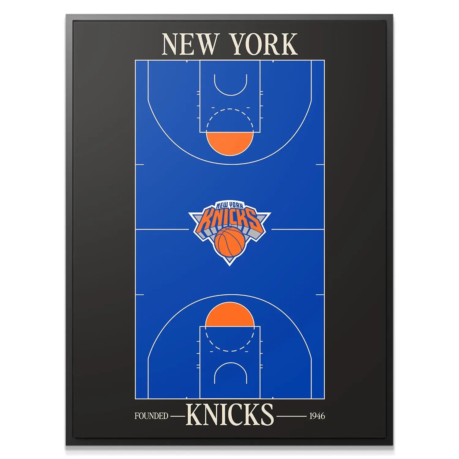 Top Court Design - Knicks - Premium NBA Basketball Canvas Wall Art by MasterPeaceWall