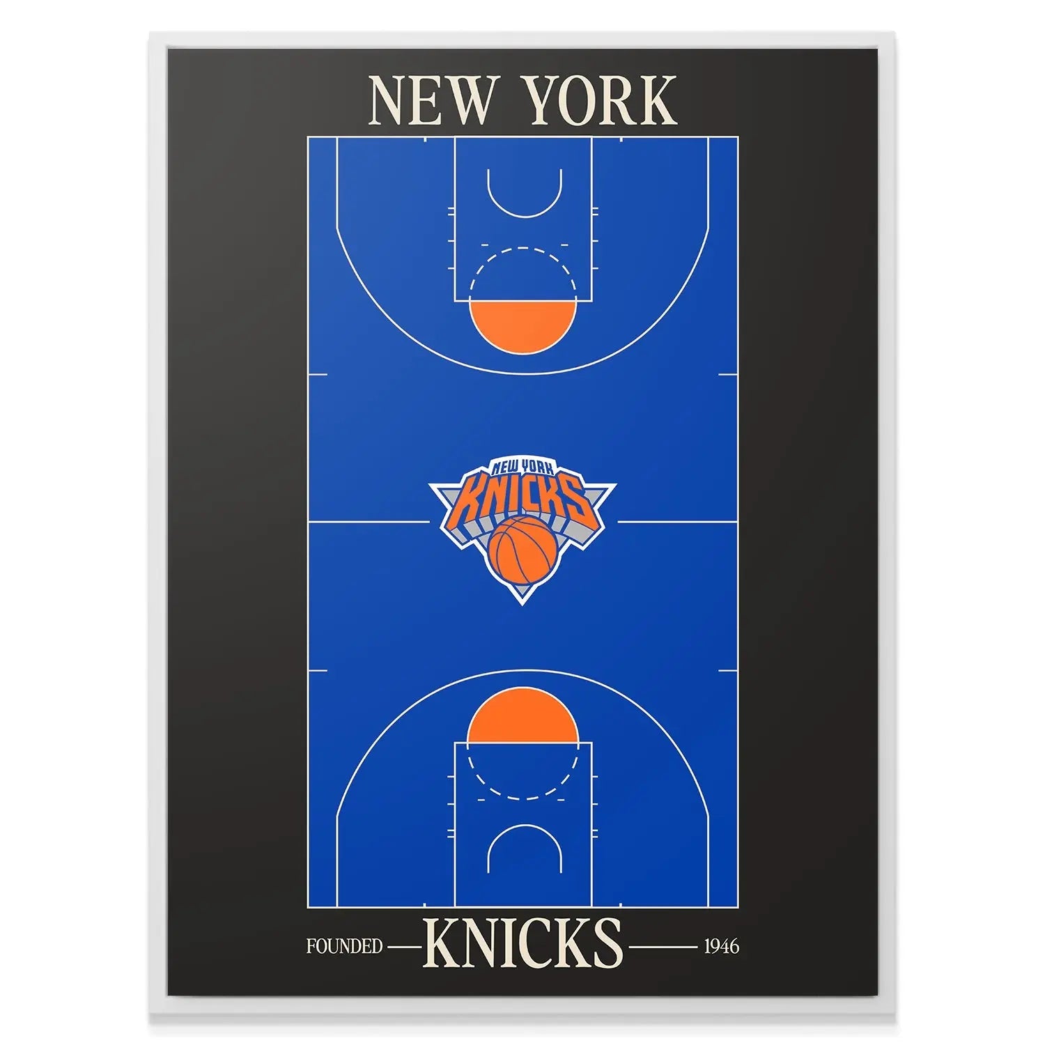 Top Court Design - Knicks - Premium NBA Basketball Canvas Wall Art by MasterPeaceWall