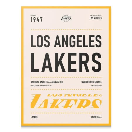 Team Poster - Lakers - Premium NBA Basketball Canvas Wall Art by MasterPeaceWall