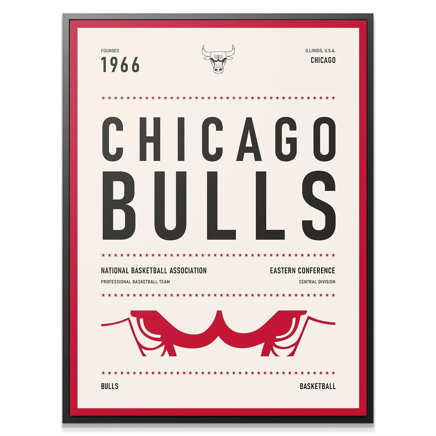 Team Poster - Bulls - Premium NBA Basketball Canvas Wall Art by MasterPeaceWall