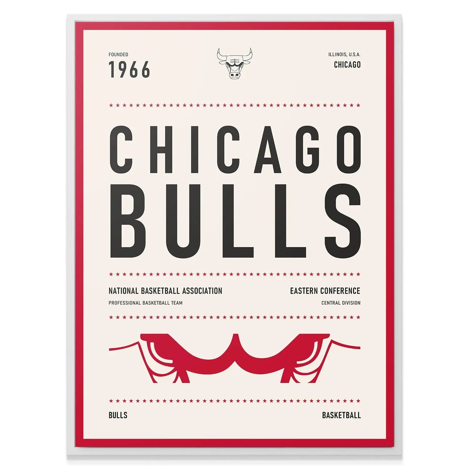 Team Poster - Bulls - Premium NBA Basketball Canvas Wall Art by MasterPeaceWall