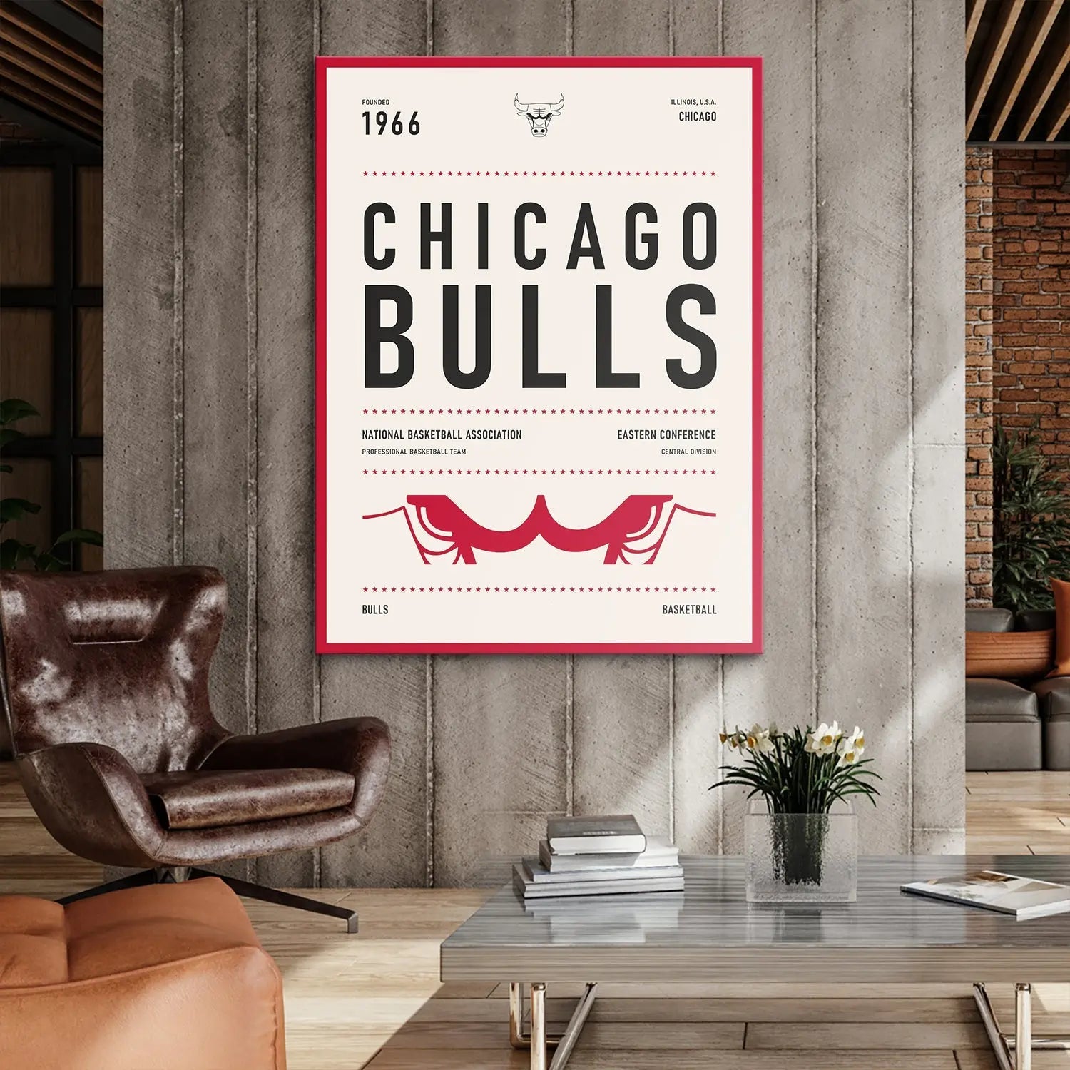 Team Poster - Bulls - Premium NBA Basketball Canvas Wall Art by MasterPeaceWall