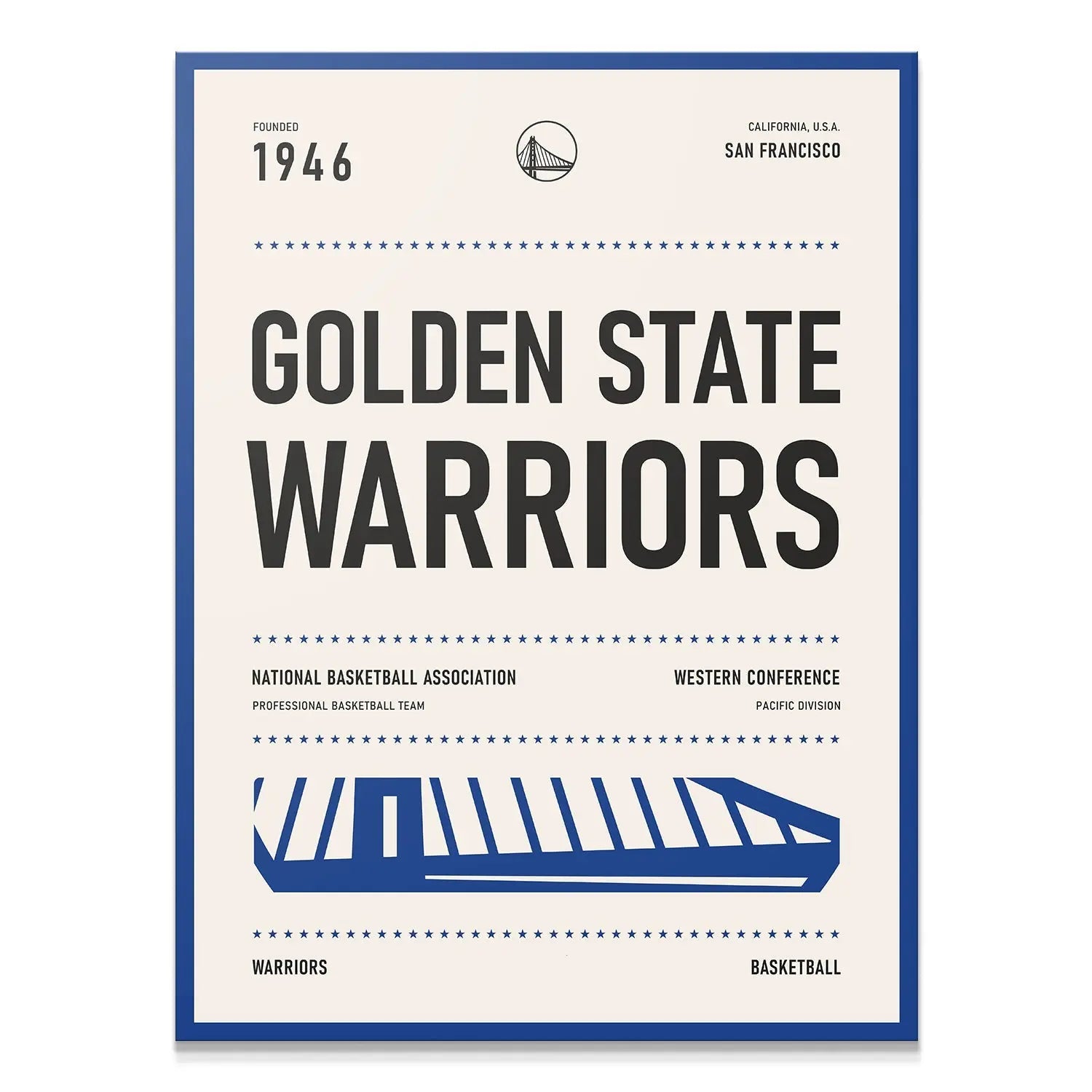 Team Poster - Warriors - Premium NBA Basketball Canvas Wall Art by MasterPeaceWall