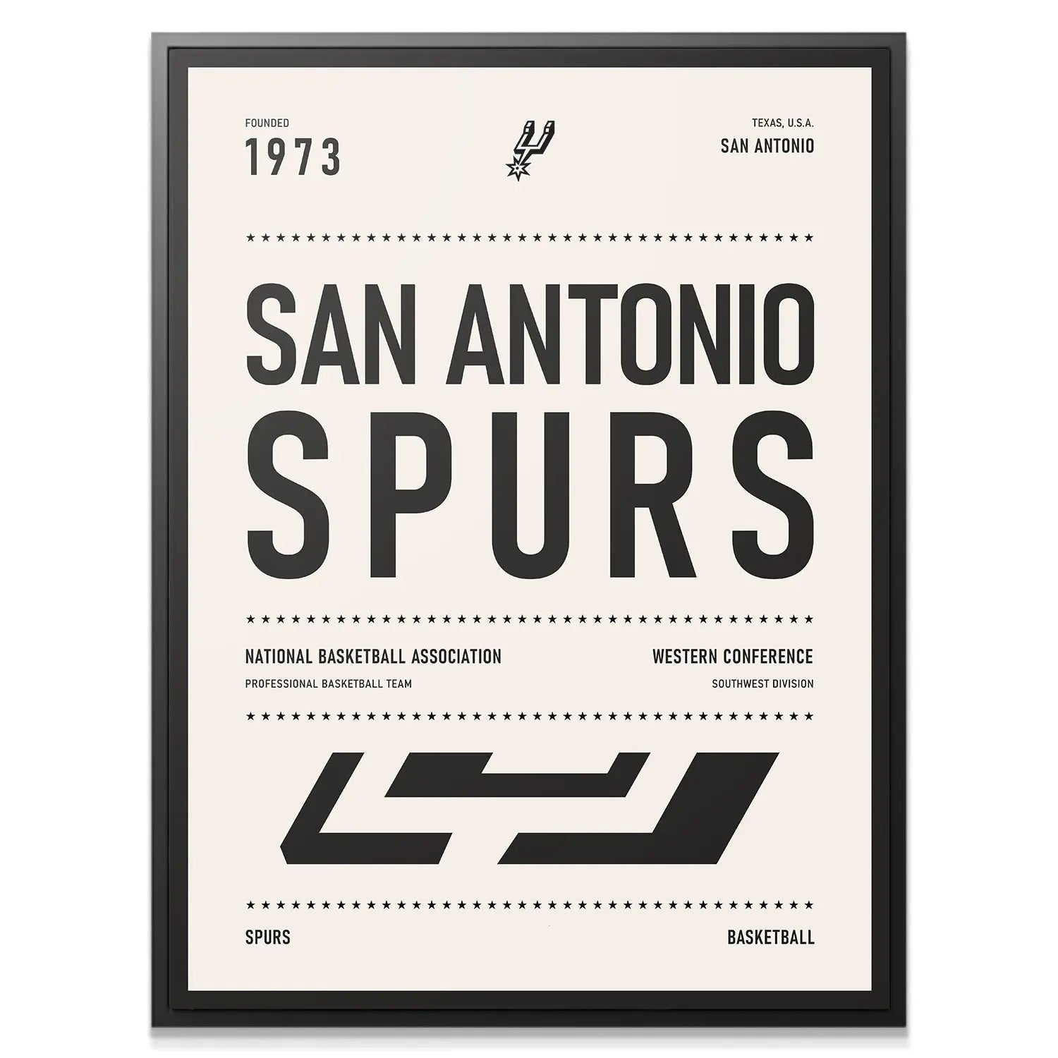 Team Poster - Spurs - Premium NBA Basketball Canvas Wall Art by MasterPeaceWall