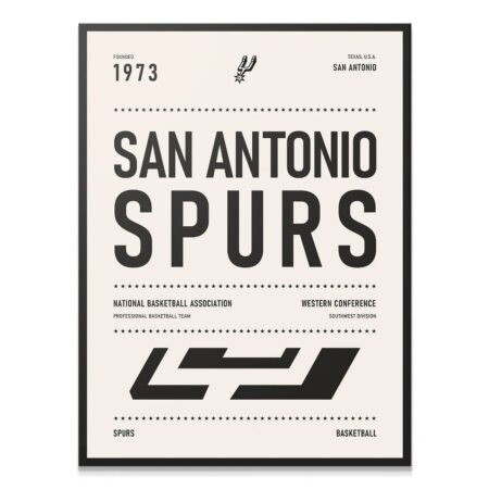 Team Poster - Spurs - Premium NBA Basketball Canvas Wall Art by MasterPeaceWall