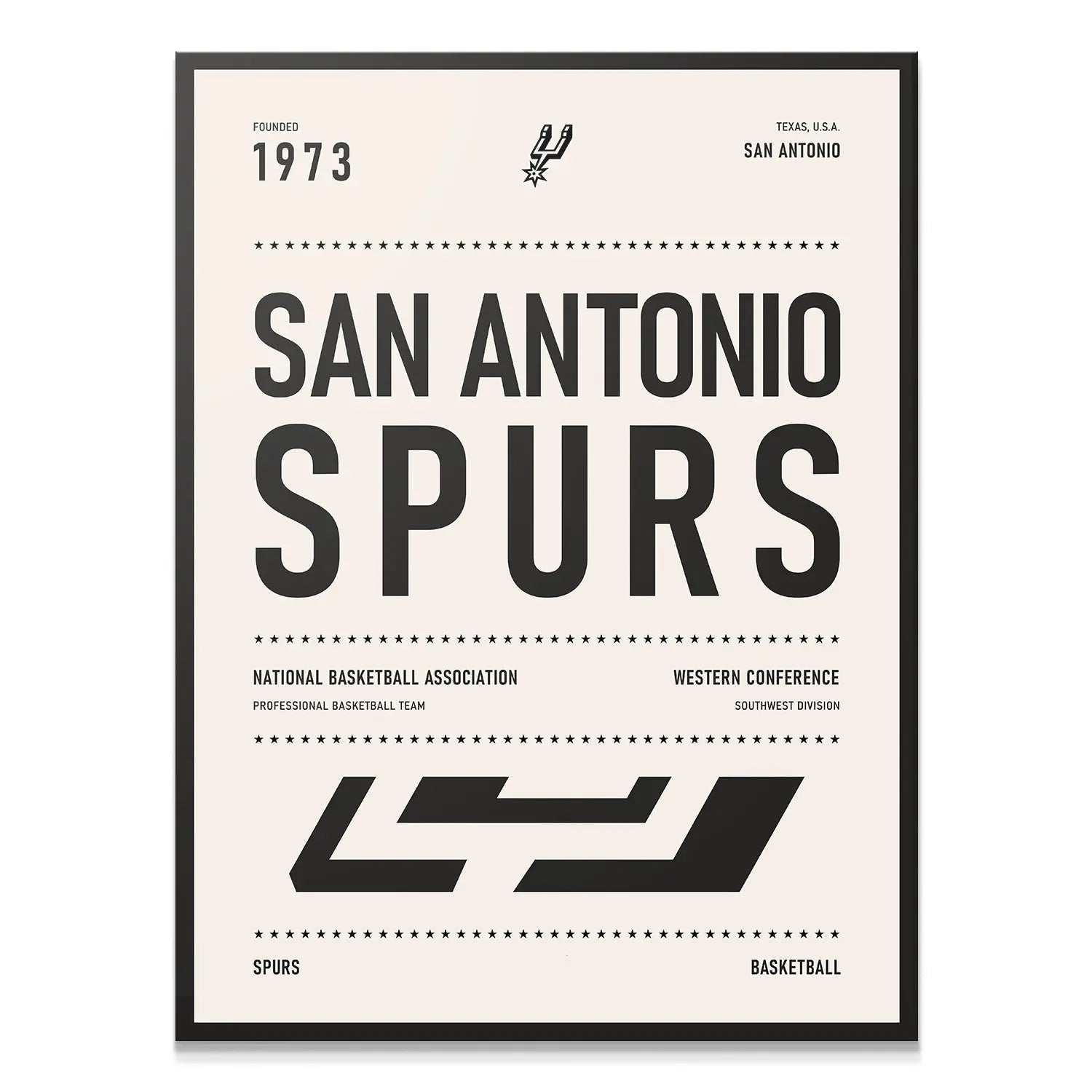 Team Poster - Spurs - Premium NBA Basketball Canvas Wall Art by MasterPeaceWall