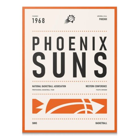 Team Poster - Suns - Premium NBA Basketball Canvas Wall Art by MasterPeaceWall