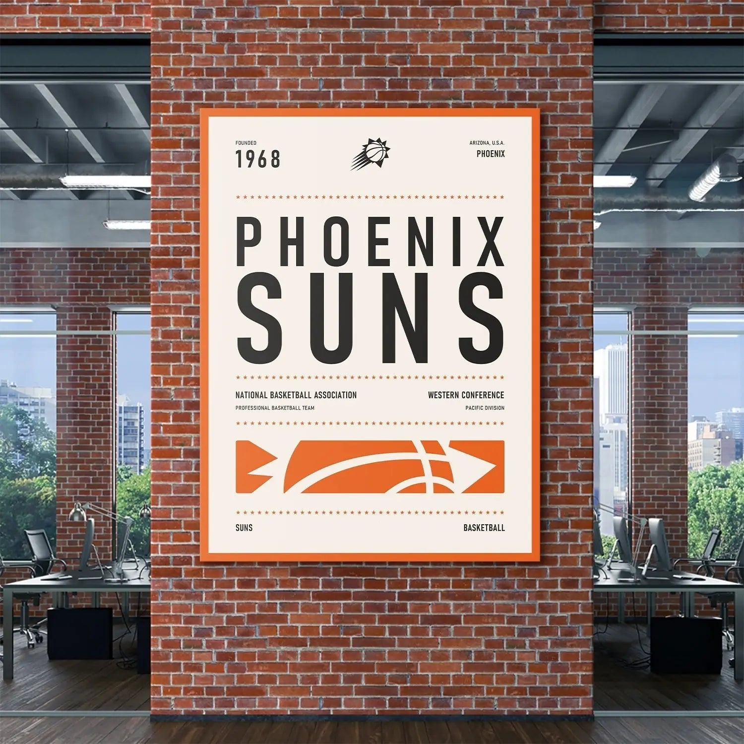 Team Poster - Suns - Premium NBA Basketball Canvas Wall Art by MasterPeaceWall