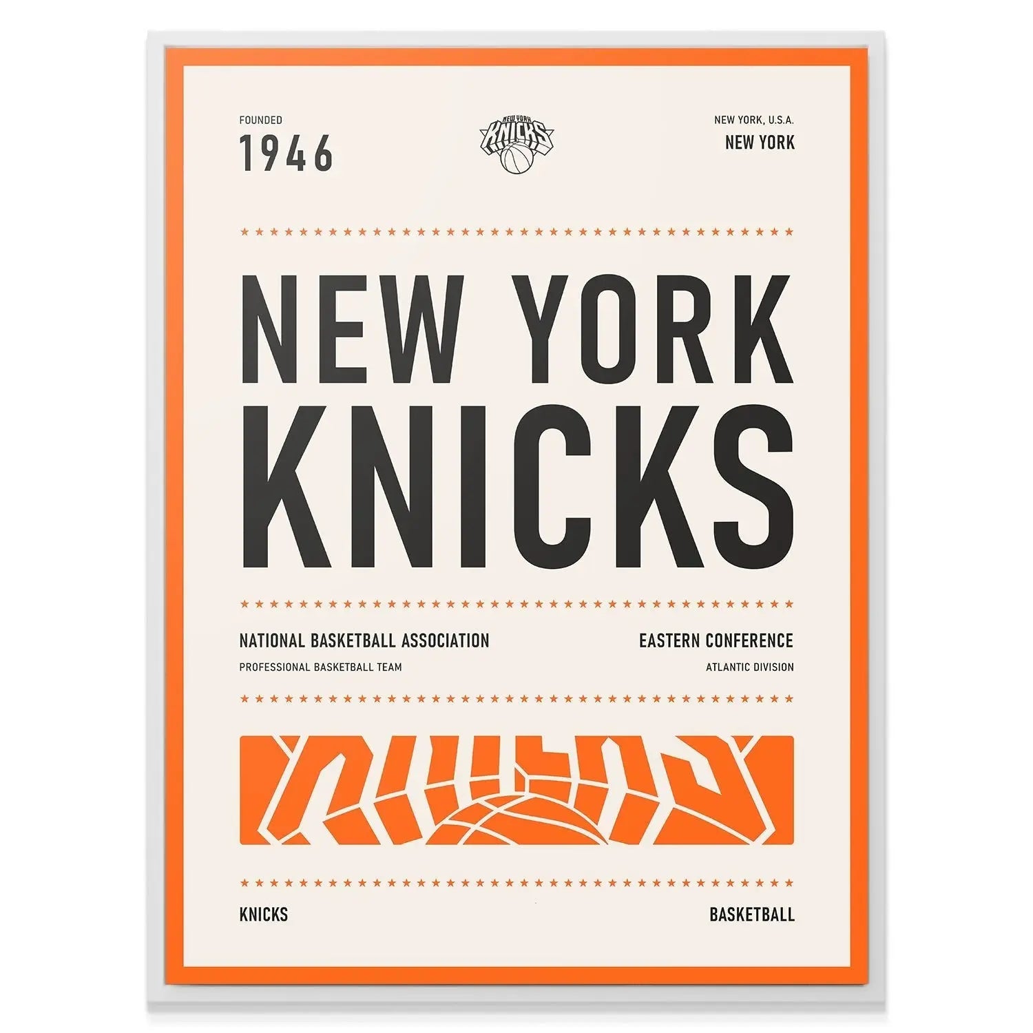 Team Poster - Knicks - Premium NBA Basketball Canvas Wall Art by MasterPeaceWall