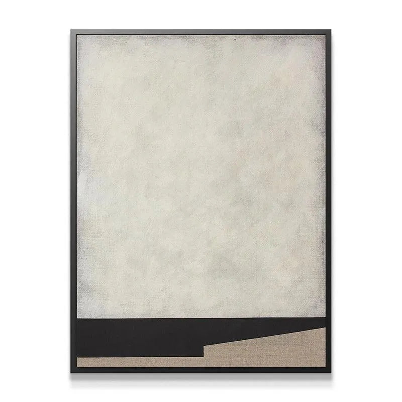 Close-up detail shot emphasizing the heavy texture of the pale gray field in Raw No. 5.