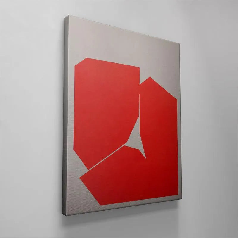 Studio shot highlighting the vibrant pigment density of 'Red Shapes N.2'.