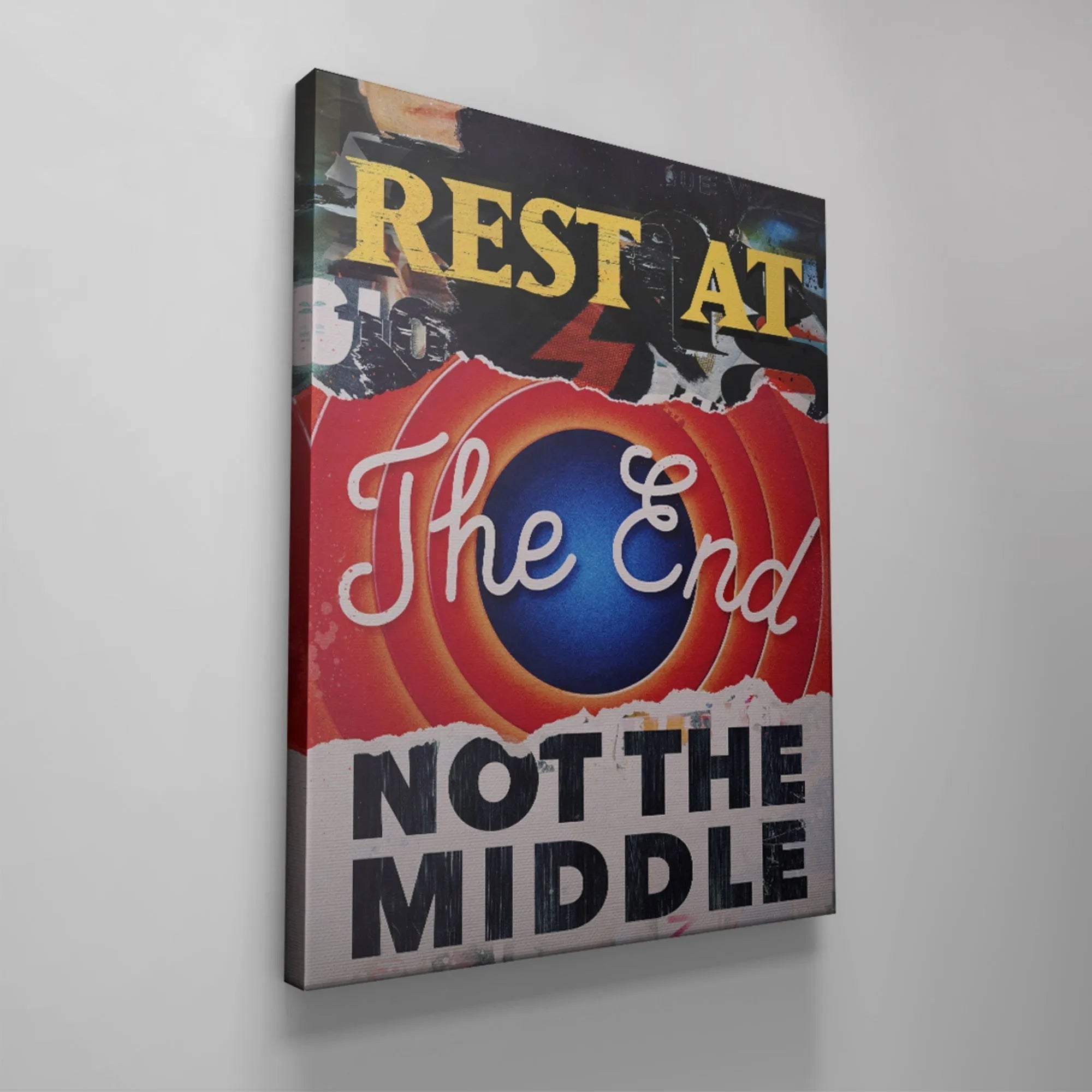 Framed version of Rest At The End (Cartoon) displayed on a white gallery wall.