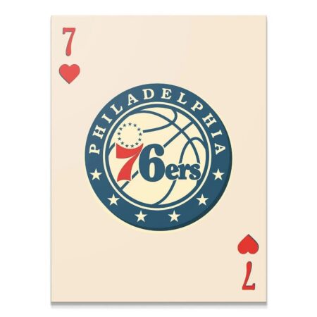 Full view of the vintage Philadelphia Retro Logo Card - 76ers design print artwork.