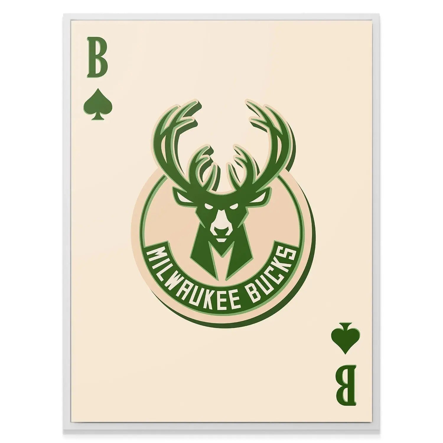 Corner detail shot illustrating the 'B' symbol and spade suit on the Retro Logo Card - Bucks.