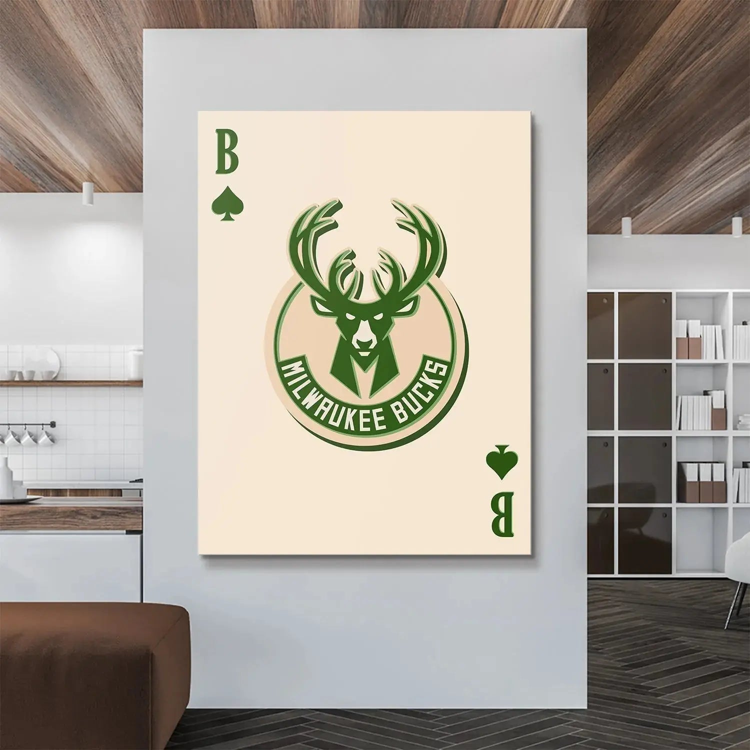 Texture simulation of the Retro Logo Card - Bucks highlighting the creamy, aged card background.