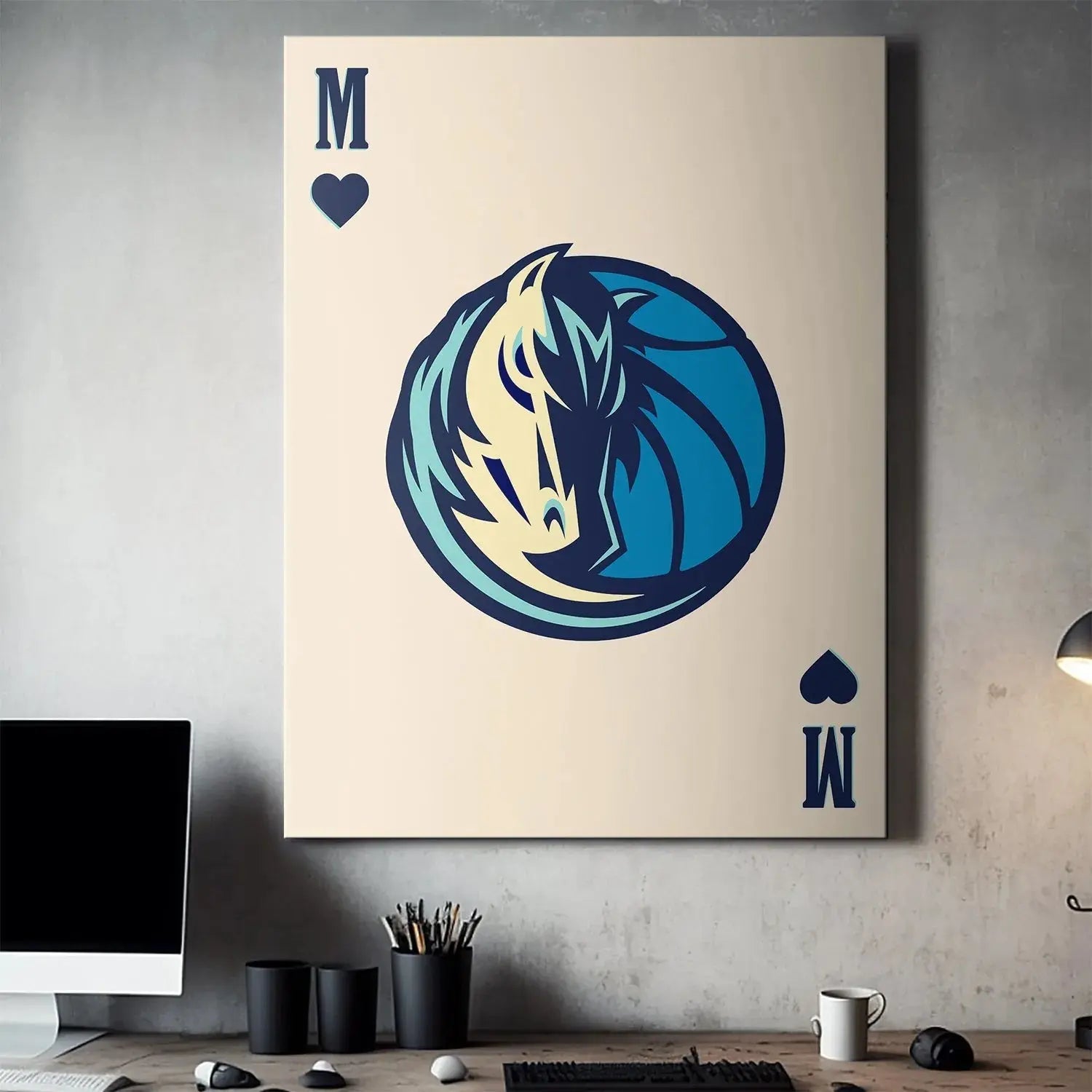 High-resolution texture shot emphasizing the print quality of the Retro Logo Card - Mavericks.