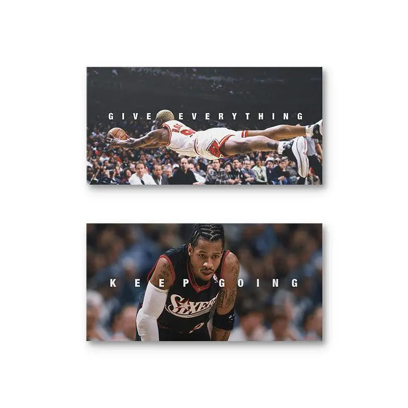Rodman & Iverson - Set - Premium NBA Basketball Canvas Wall Art by MasterPeaceWall