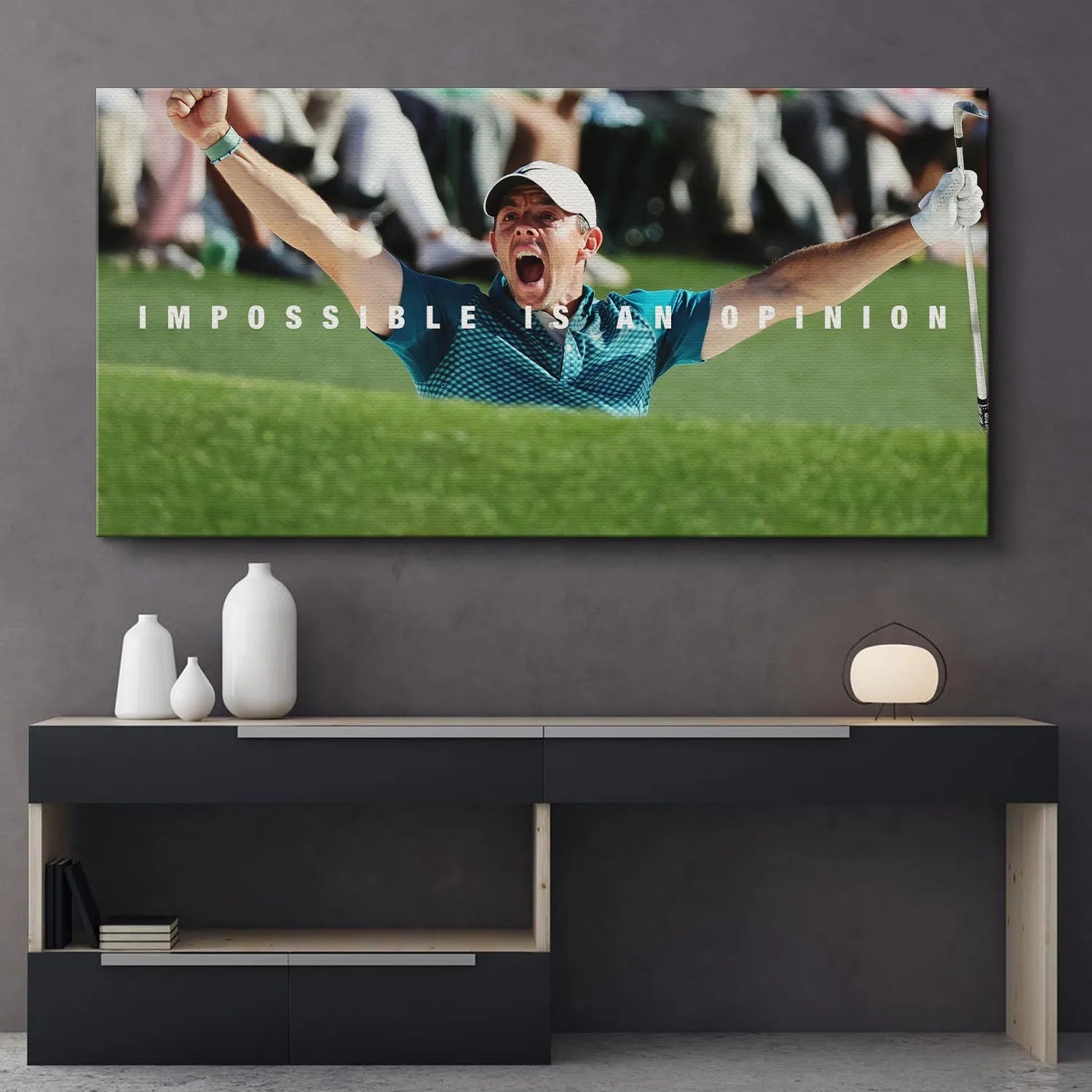 Texture of the high-quality canvas used for the vibrant Rory - Impossible Is An Opinion 2 artwork.