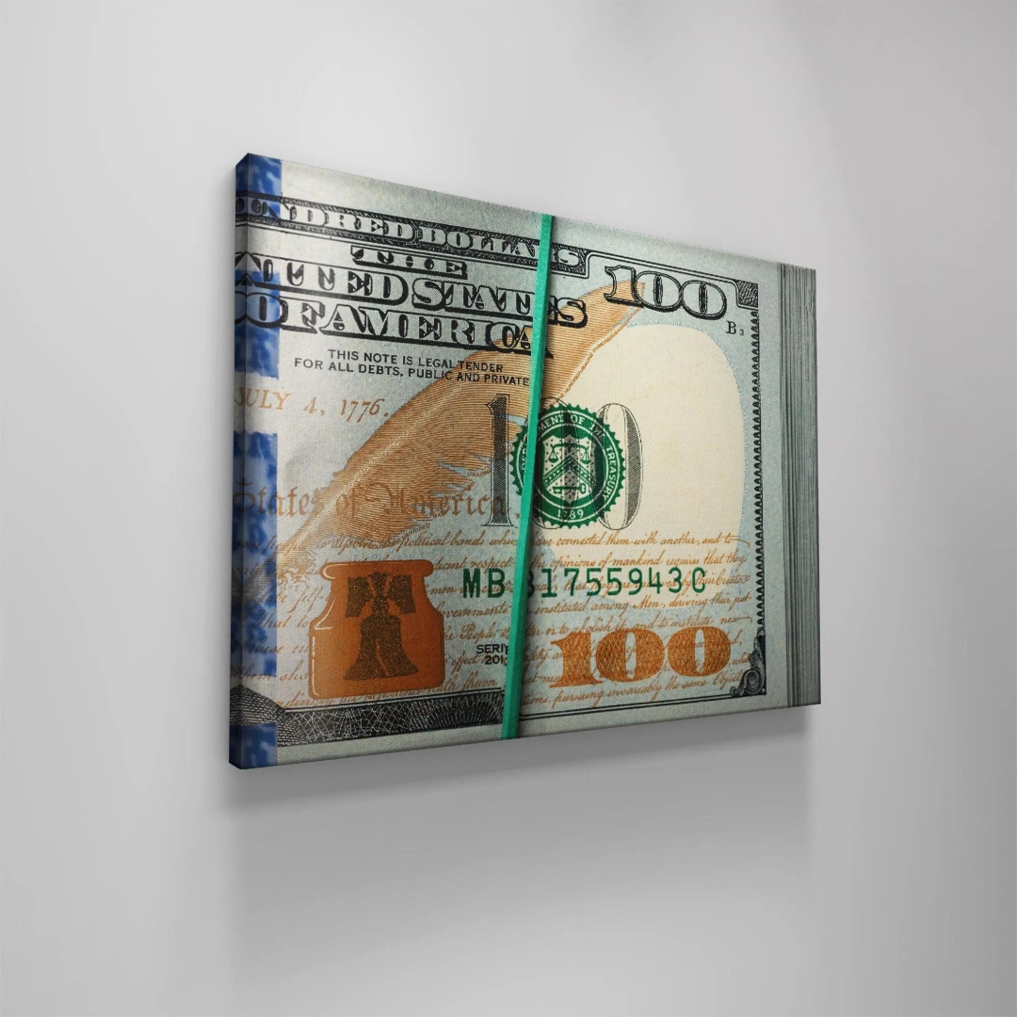 Side profile highlighting the thickness and density of cash organized with Rubberband Racks.