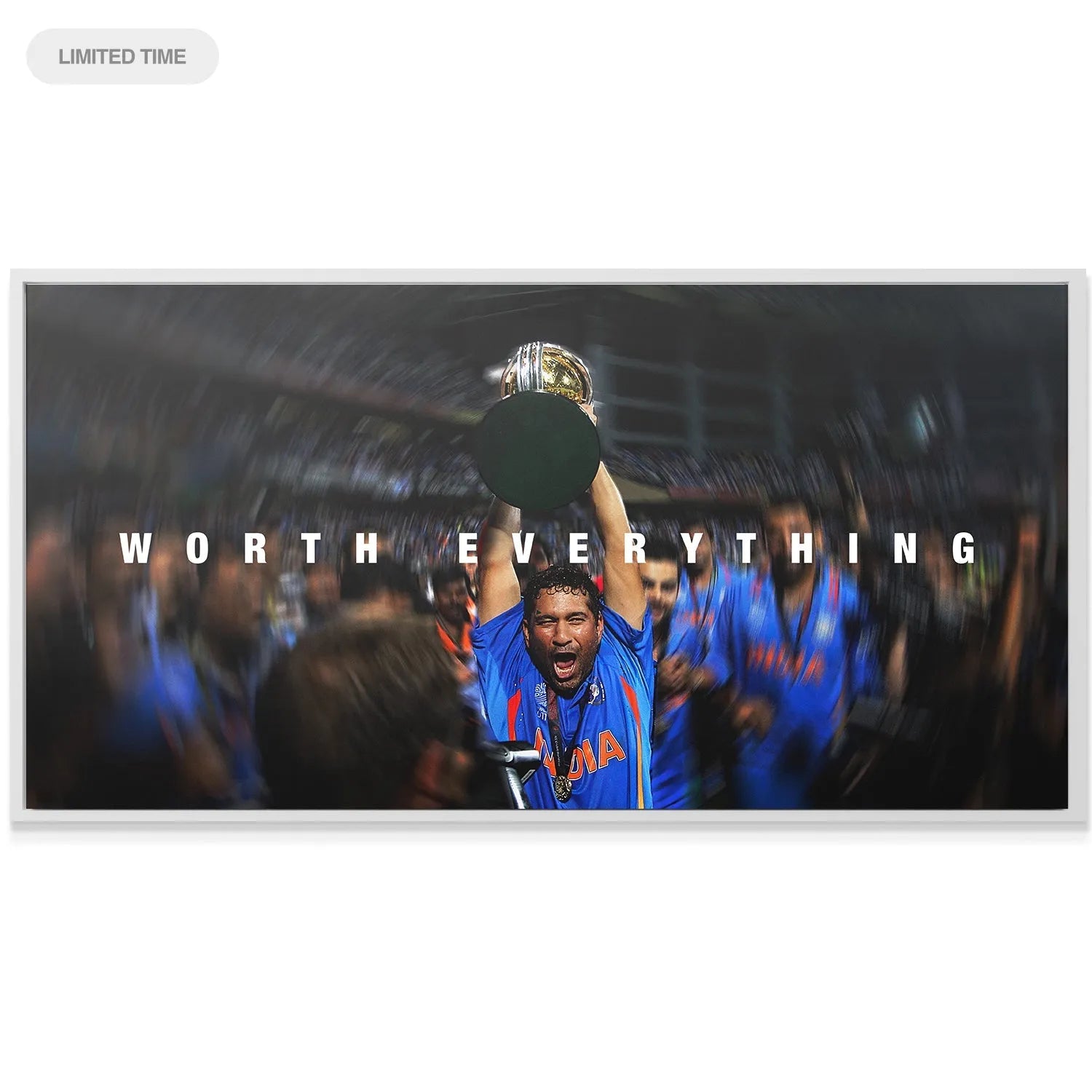Dynamic shot showcasing the motion blur effect around the champion: Sachin Tendulkar - Worth Everything.