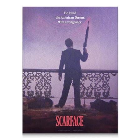 Full shot of Tony Montana's iconic silhouette poster, titled Scarface - American Dream.