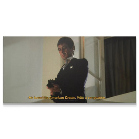 Close-up of Al Pacino as Tony Montana with focused, determined gaze: Scarface - Love.