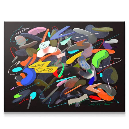 Full abstract composition of Scribble Scraps V.2 highlighting depth and contrast against a dark background.