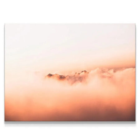 Close-up view of the mountain texture above the Sea of clouds artwork.