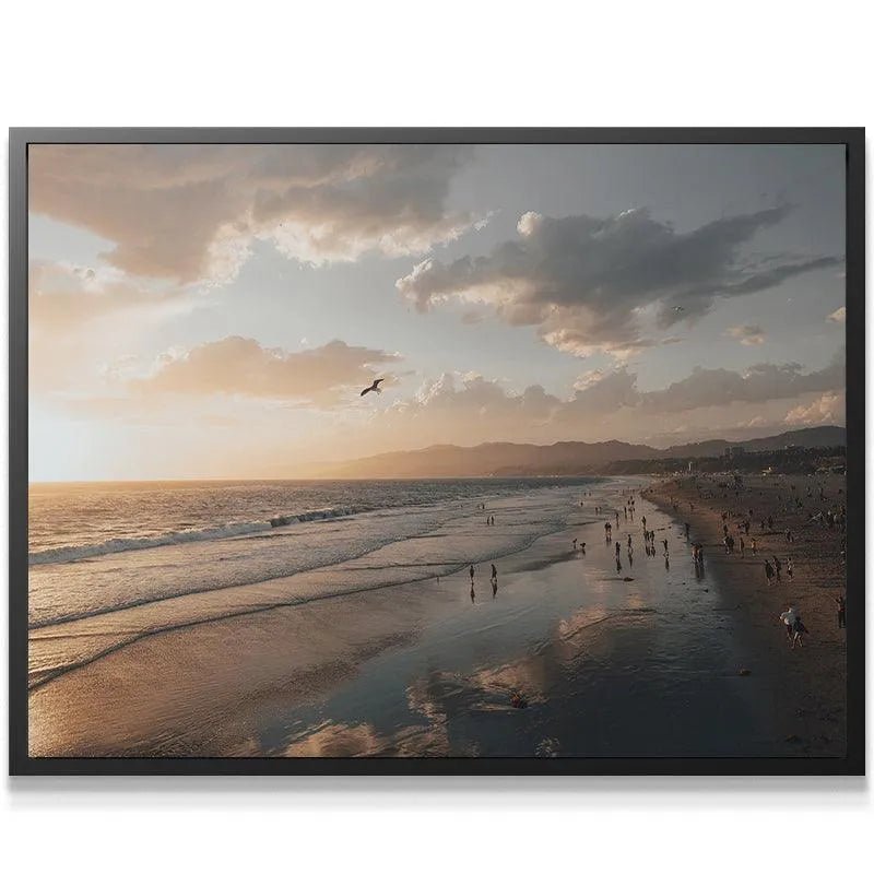 Close-up of the wet sand texture reflecting the stormy sky, capturing intimate Seaside Moments.
