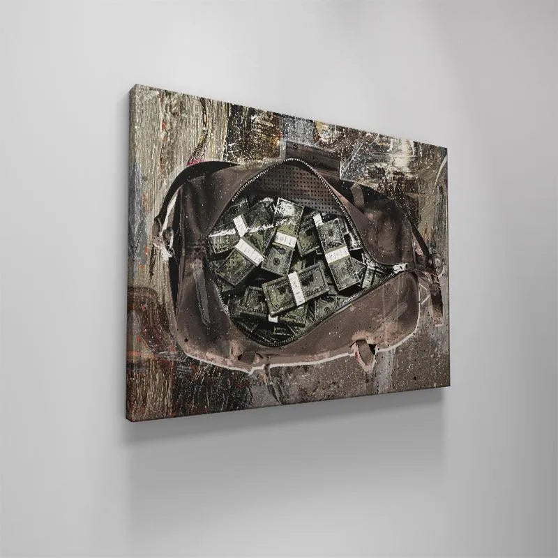 Horizontal orientation study of the wealth symbolism depicted in the 'Secure The Bag ( Special Edition )' print.