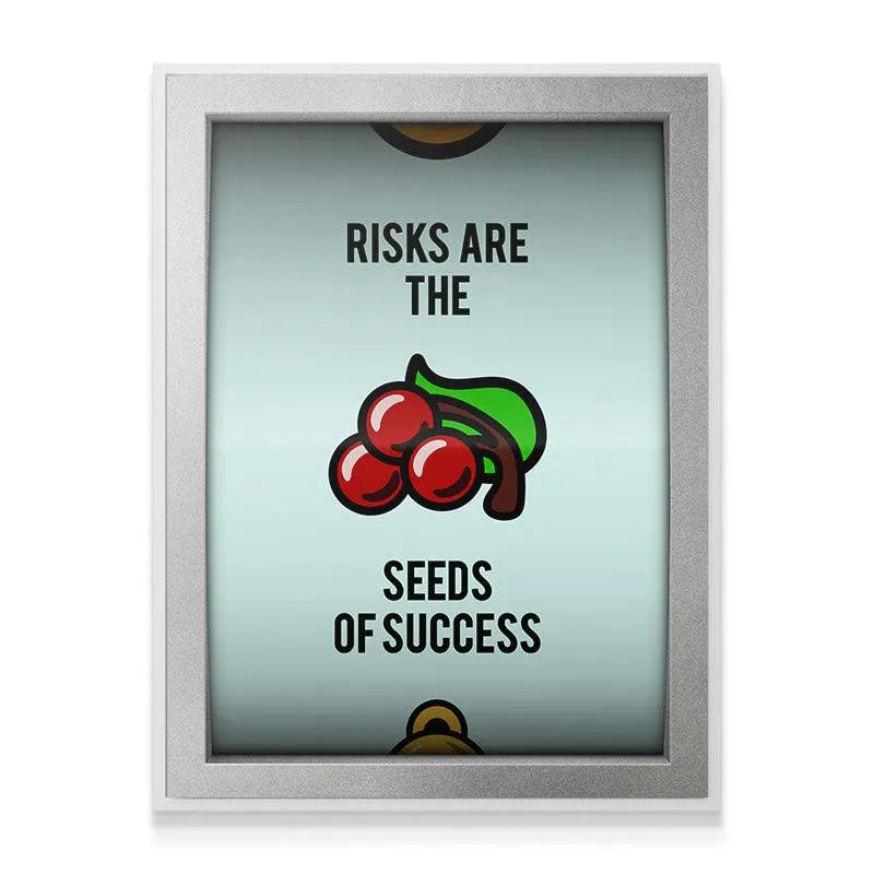 Textured view of the canvas print surface highlighting the motivational text "Seeds of Success."