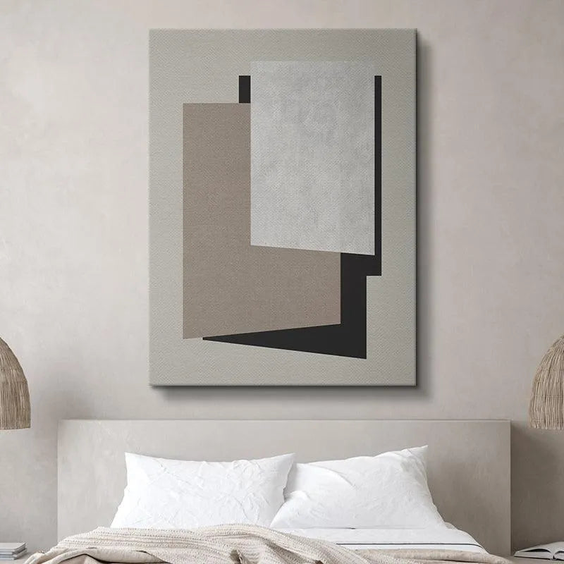 Side angle perspective of the professionally gallery-wrapped 'Shadow' canvas.