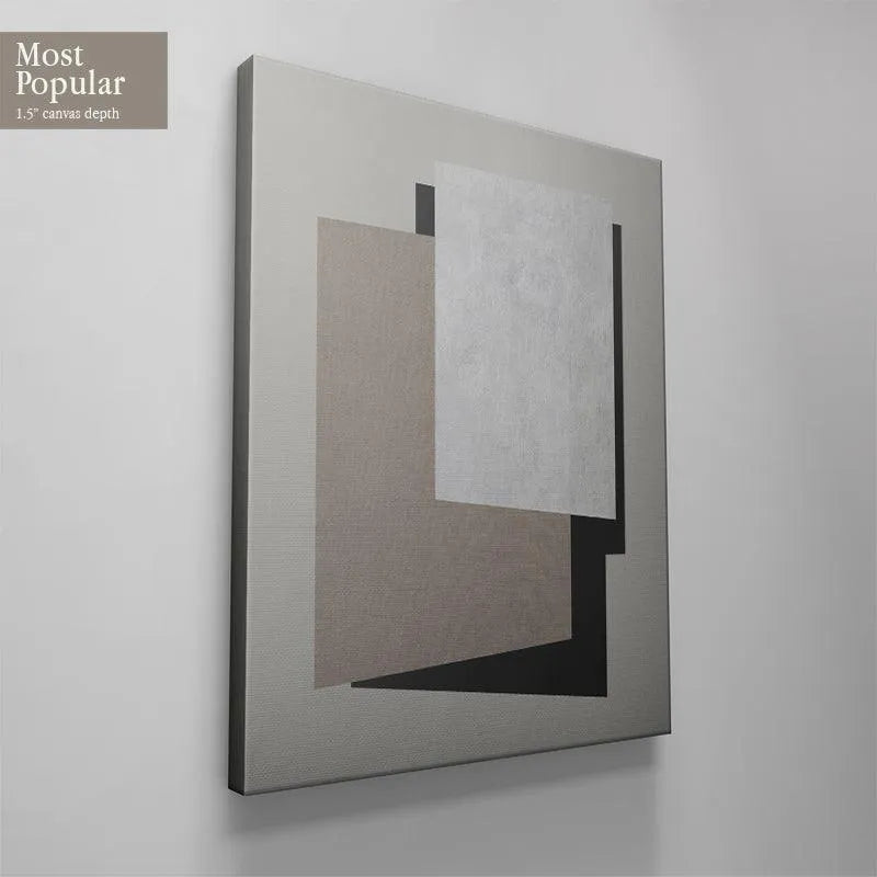 The dramatic use of negative space and deep contrast within the 'Shadow' geometric design.