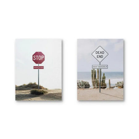 Full view of the two-piece inspirational beach photography Signs Set.
