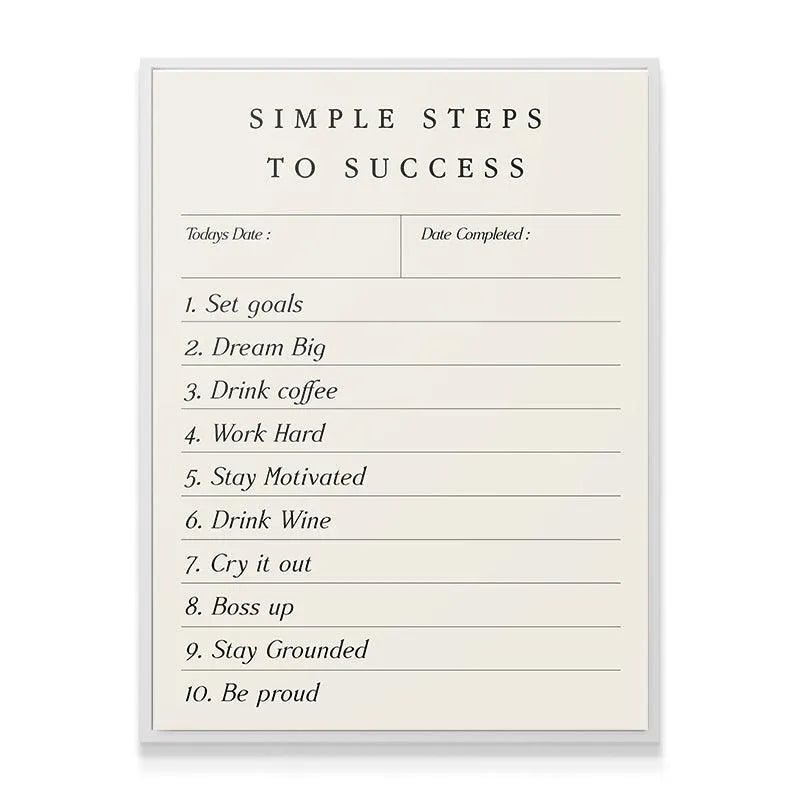 Corner detail shot of the bound edges of the premium paper stock used for the "Simple Steps To Success" goal tracker.