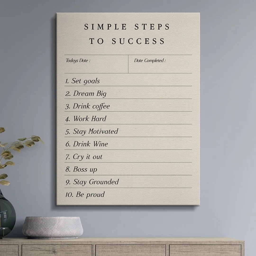 Angled 3/4 view highlighting the thickness of the "Simple Steps To Success" desk pad stacked pages.