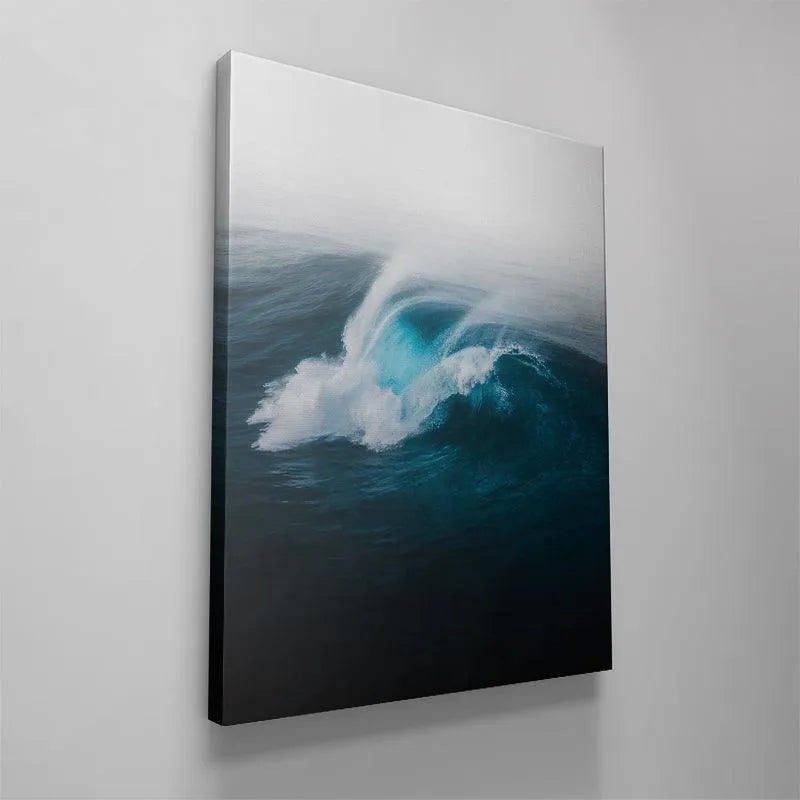 Low light photograph emphasizing the contrast between the dark ocean and the light crest of 'Slab In The Dark'.