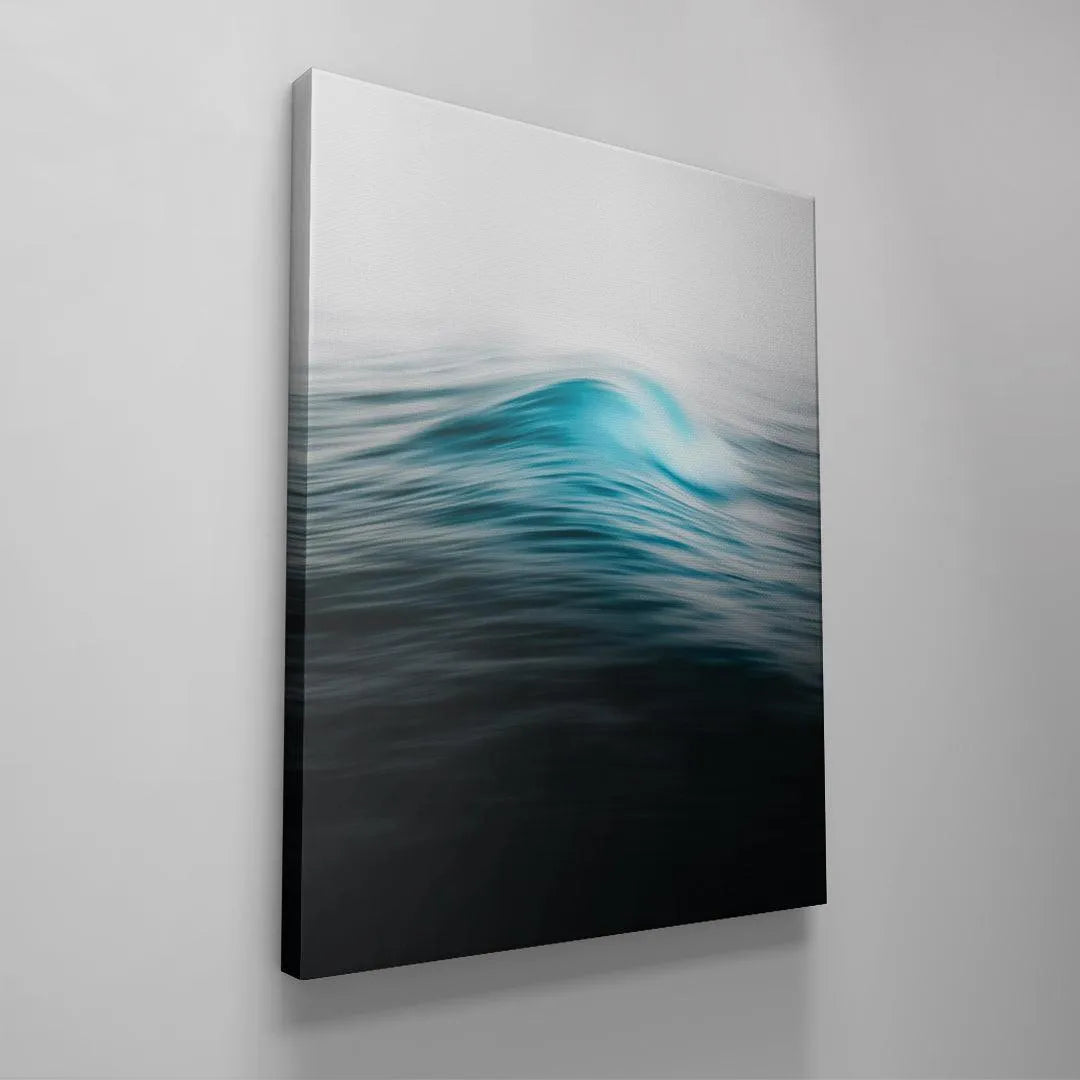Vertical orientation wall art featuring the dynamic ocean ripple of Smooth Seas (Phil de Glanville) in a modern setting.
