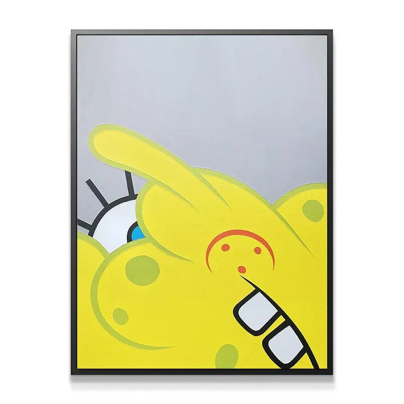 Full front view of the large Spongeblot canvas against a plain white background, highlighting its scale.
