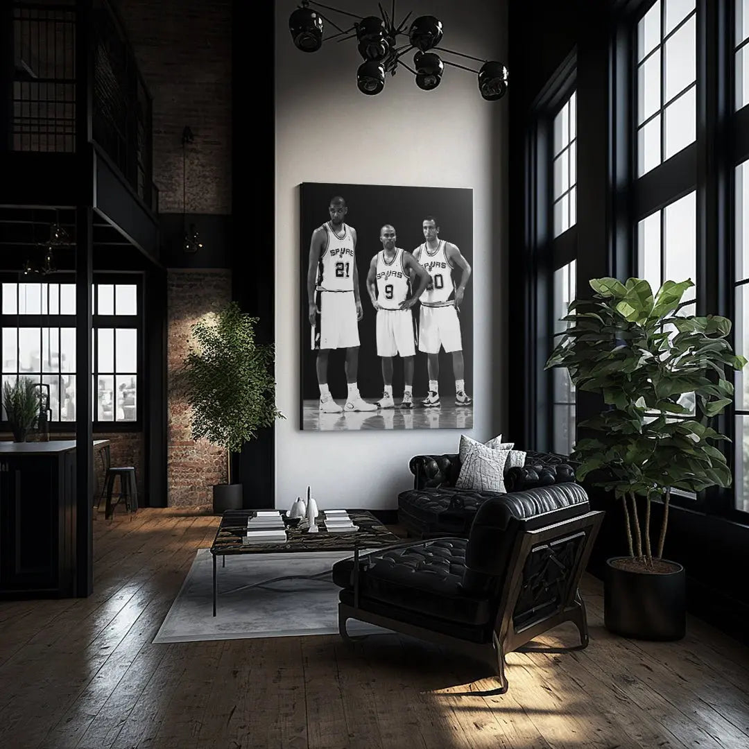 Spurs 3 - #1 - Premium NBA Basketball Canvas Wall Art by MasterPeaceWall
