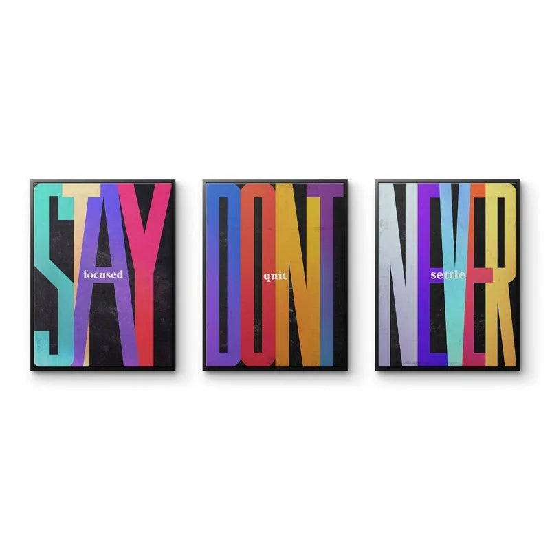 Close-up texture shot of the vibrant, overlapping 'STAY FOCUSED' lettering in the colorful Stand Out Bundle.