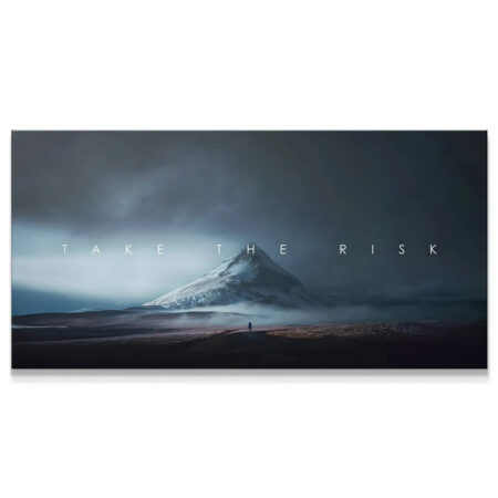 Wide shot of moody mountain landscape canvas art 'Take the Risk (Night)'