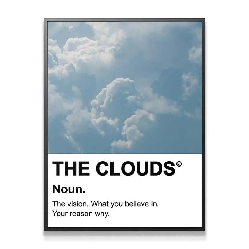 Close-up of the dense cumulus formations in The Clouds photographic section of the artwork.