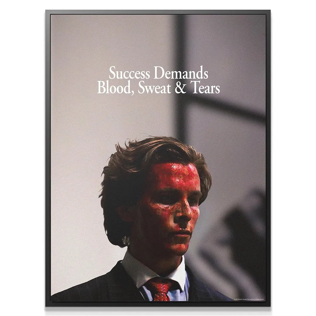 Close-up profile shot showing the intense expression defining The Demands Of Success on the subject's face.