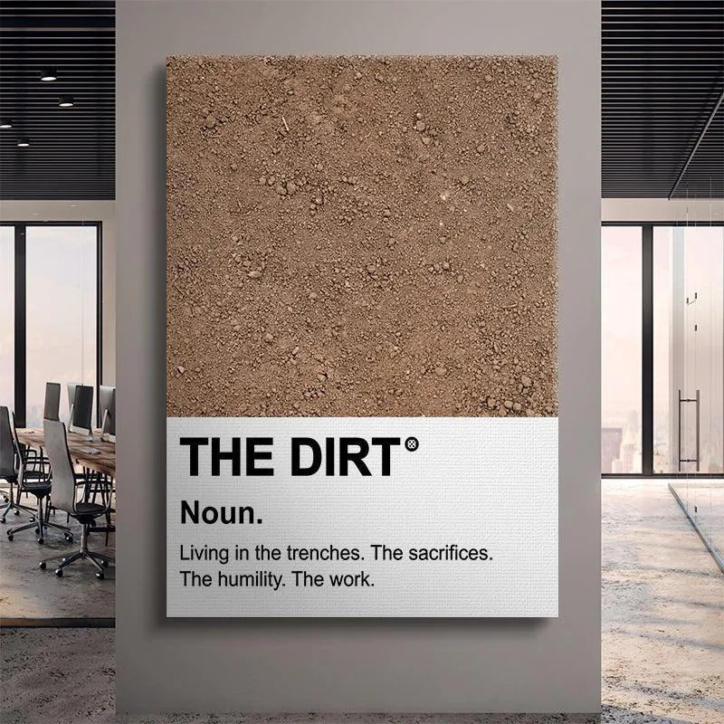 High-angle view of the earthy tones and rugged surface depicted in 'The Dirt' design.