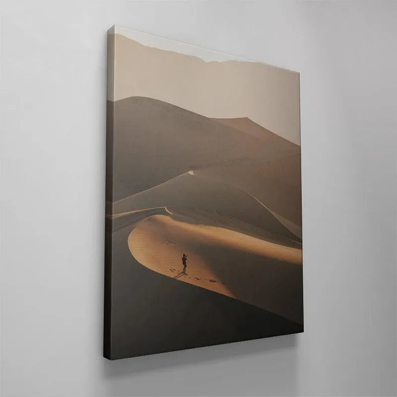The faint trail of footprints leading up to the subject in the evocative landscape 'The Distant Viewer'.