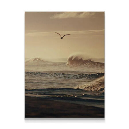 The Frozen Current large ocean wave breaking at golden hour.