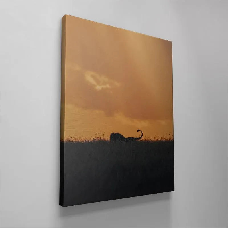 Abstract view of the warm, cloudy atmosphere dominating the upper portion of The King art.