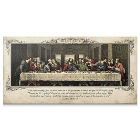 Full panoramic view of The Last Supper engraving canvas print.