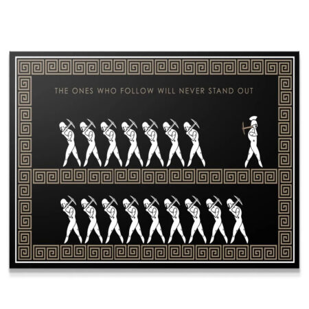 The Ones That Follow - Empire Series original artwork centered on a black background with a detailed Greek meander border.